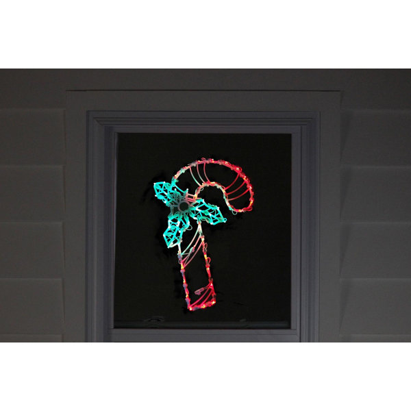 Northlight LED Lighted Candy Cane Christmas Window Silhouette